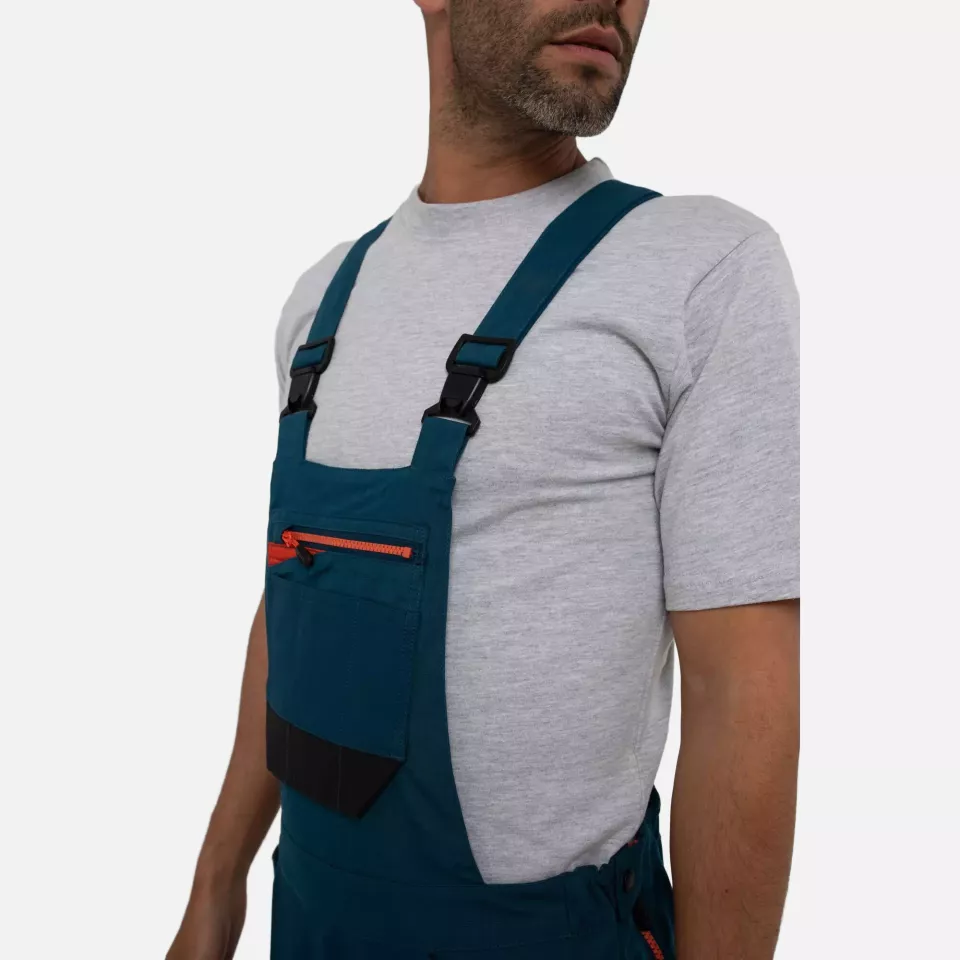 Portwest DX441MBR, DX4 Work Bib and Brace, Metro Blue, image 5, gallery thumbnail