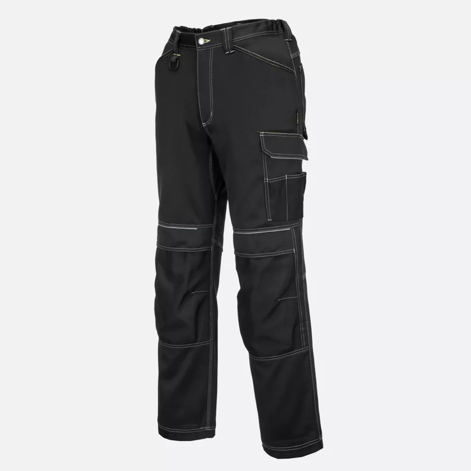 Portwest T601BKS, PW3 Work Trousers, Black Short, image 3, gallery thumbnail