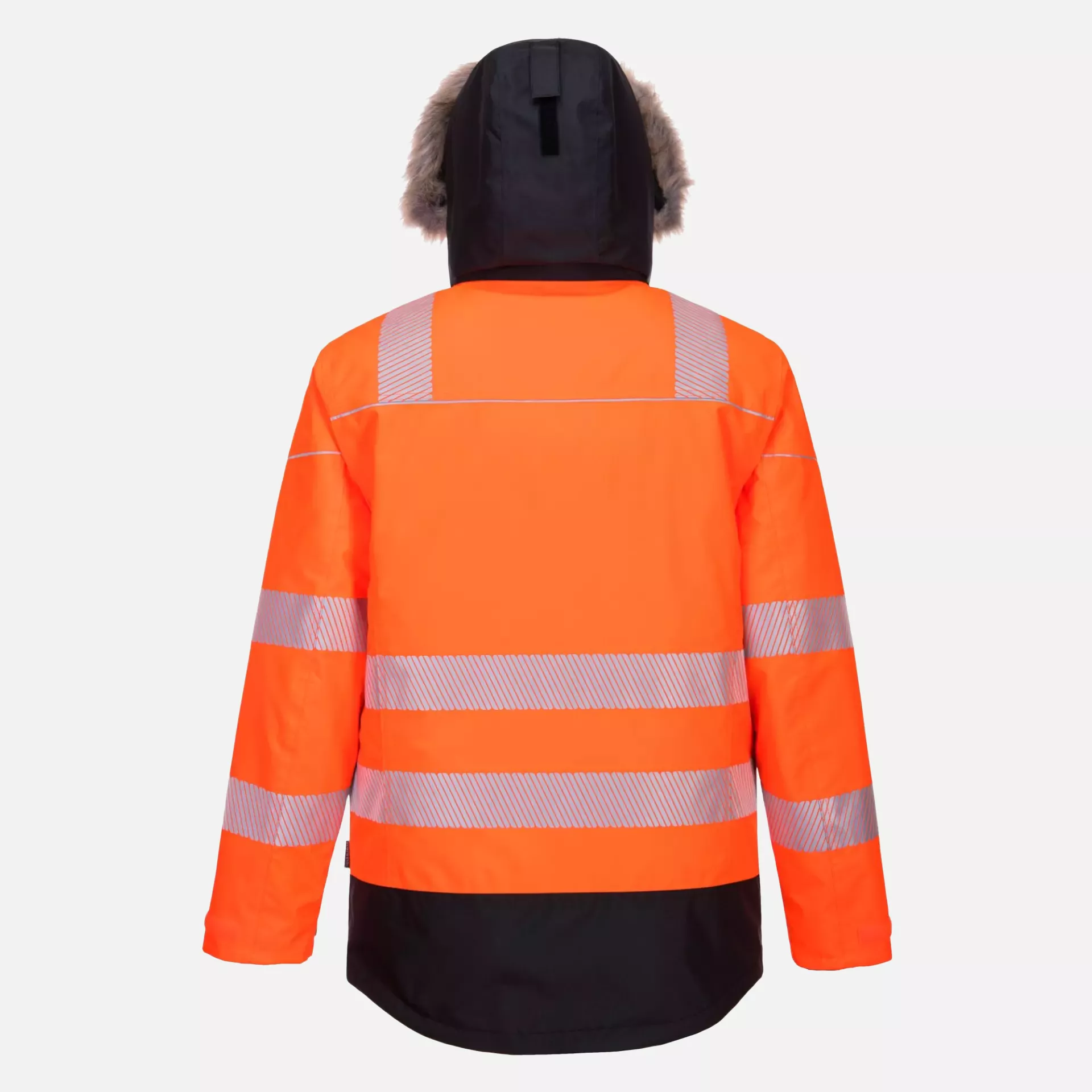 Portwest PW369OBR, PW3 Hi-Vis Winter Parka Jacket, Orange/Black, image 2
