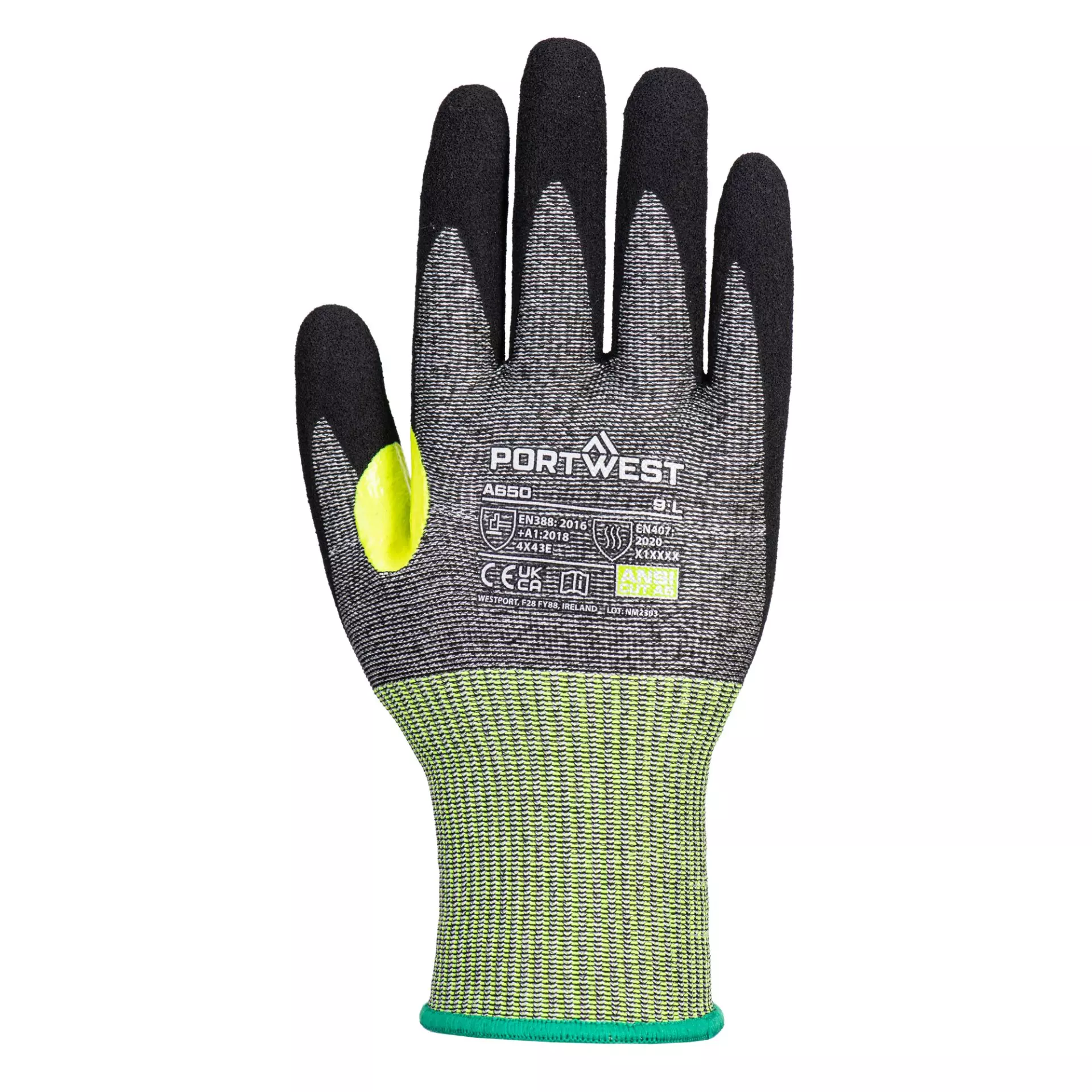 Portwest A650G8R, CS Cut E15 Nitrile Glove, Grey/Black, image 1