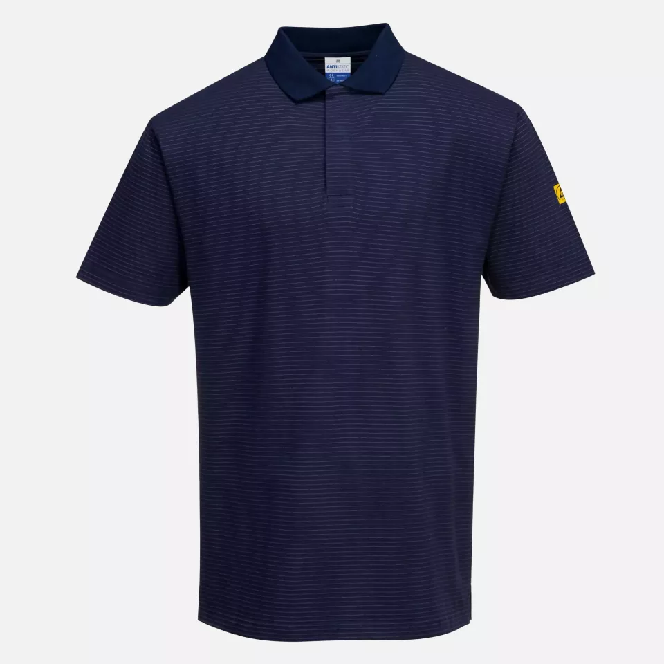 Portwest AS21NAR, Anti-Static ESD Polo Shirt S/S, Navy, image 1, gallery thumbnail