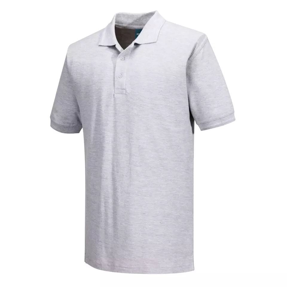 Portwest B210HGR, Naples Polo Shirt S/S, Heather Grey, image 3, gallery thumbnail