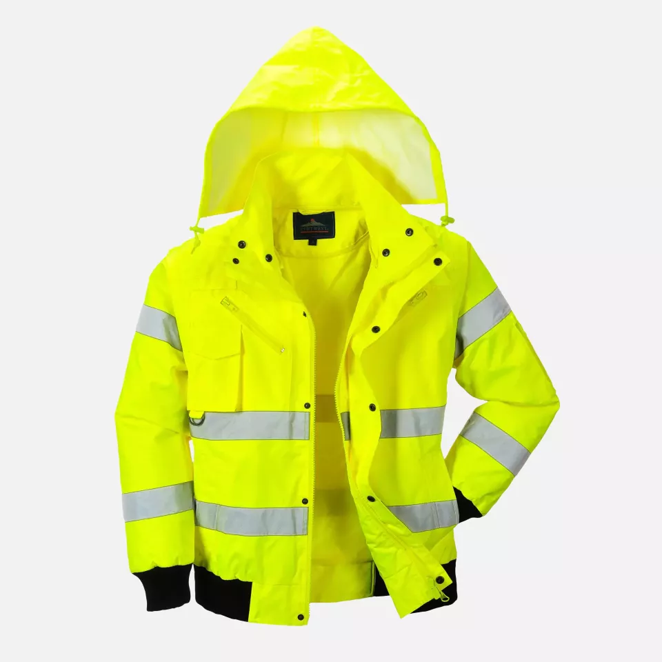 Portwest C467YER, Hi-Vis 3-in-1 Bomber Jacket, Yellow, image 5, gallery thumbnail