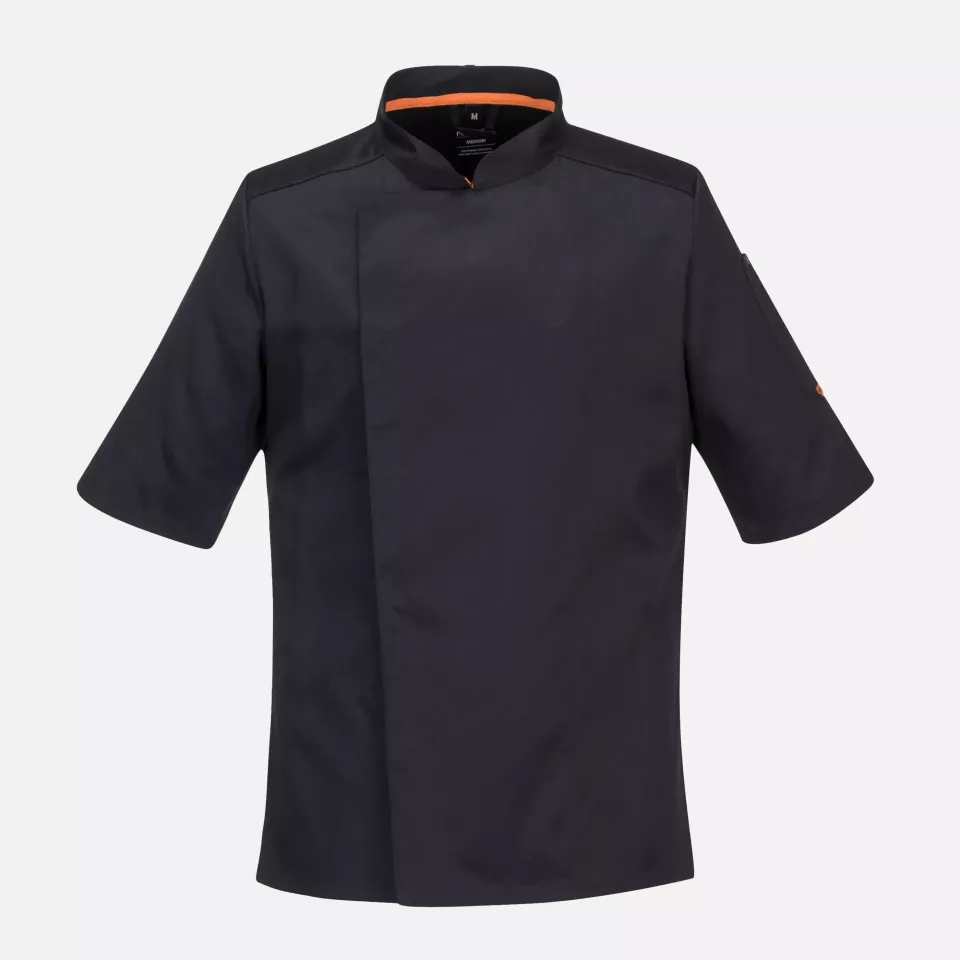 Portwest C738BKR, Chef's MeshAir Pro Jacket S/S, Black, image 1, gallery thumbnail