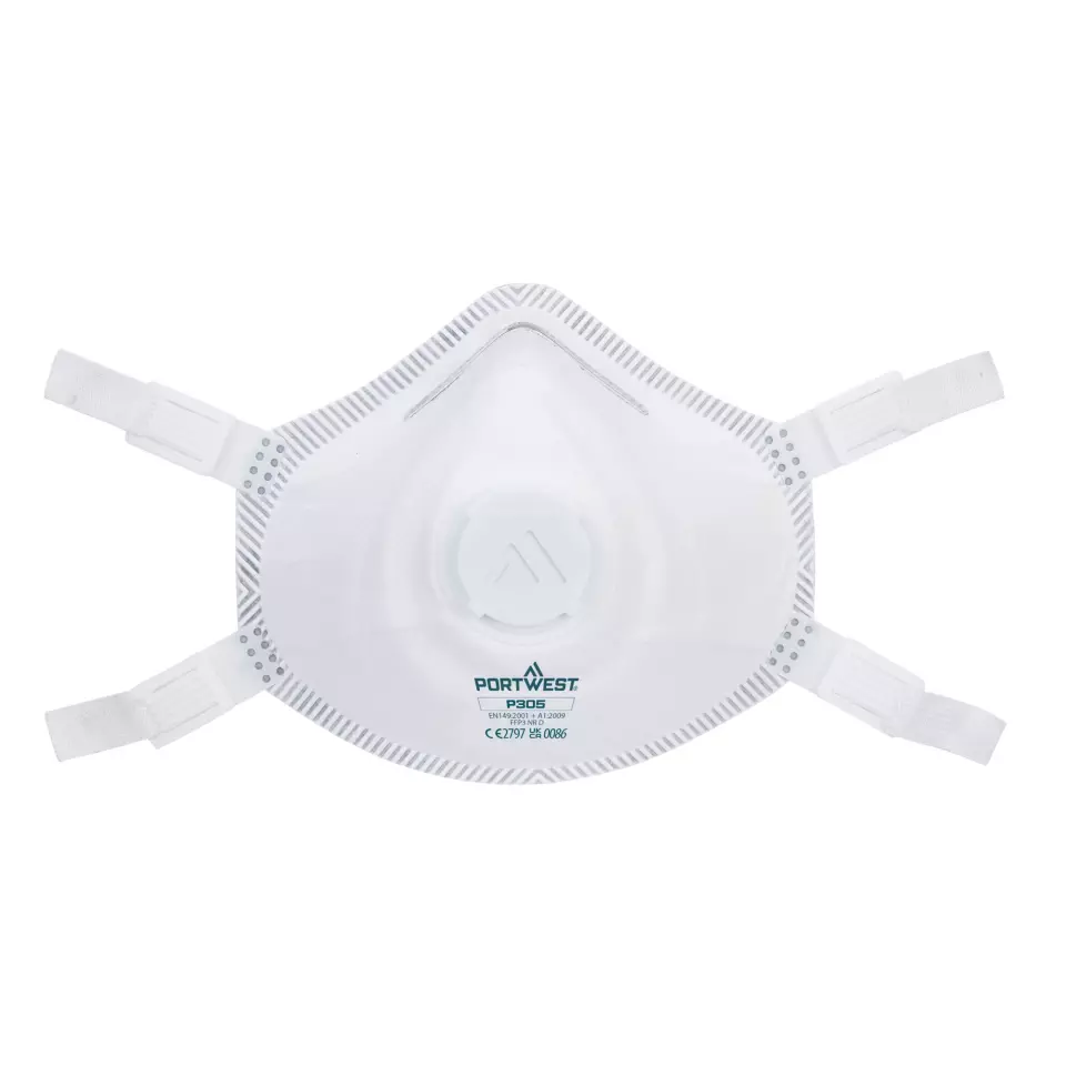 Portwest P305WHR, FFP3 Premium Dolomite Respirator, White, image 1, gallery thumbnail