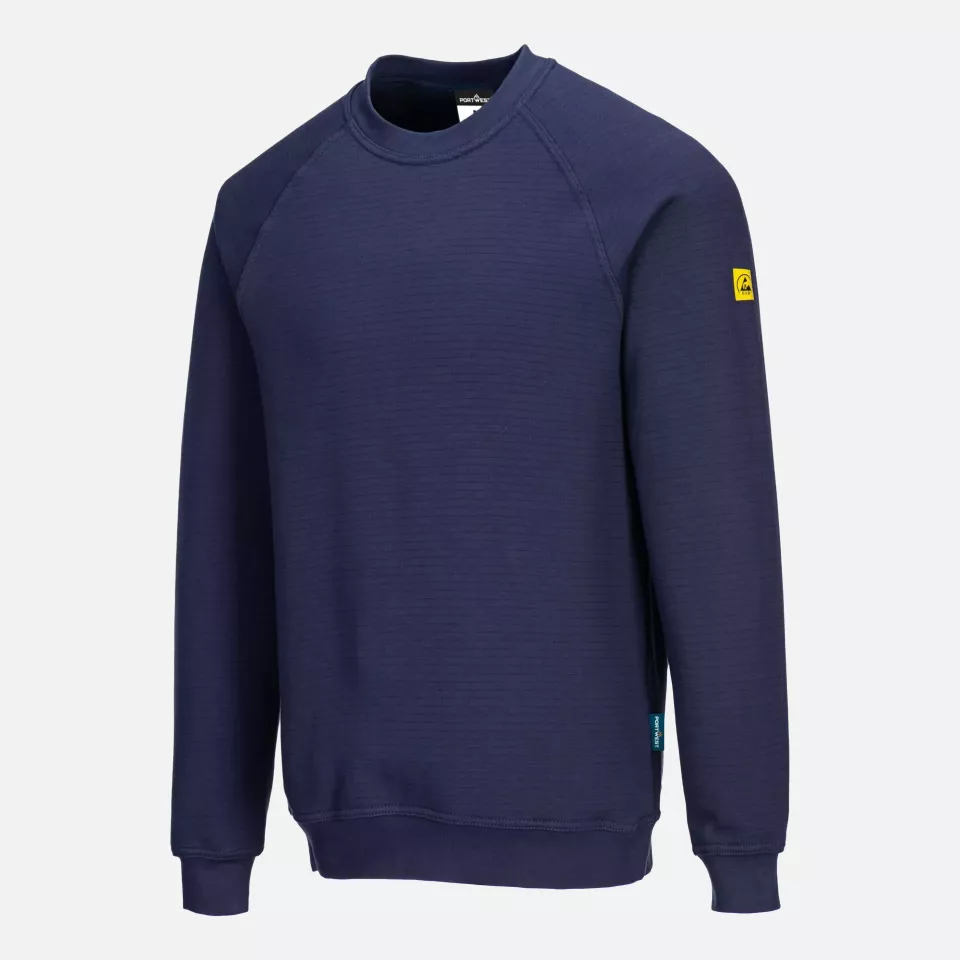 Portwest AS24NAR, Antistatisches ESD-Sweatshirt, Marine, image 3, gallery thumbnail
