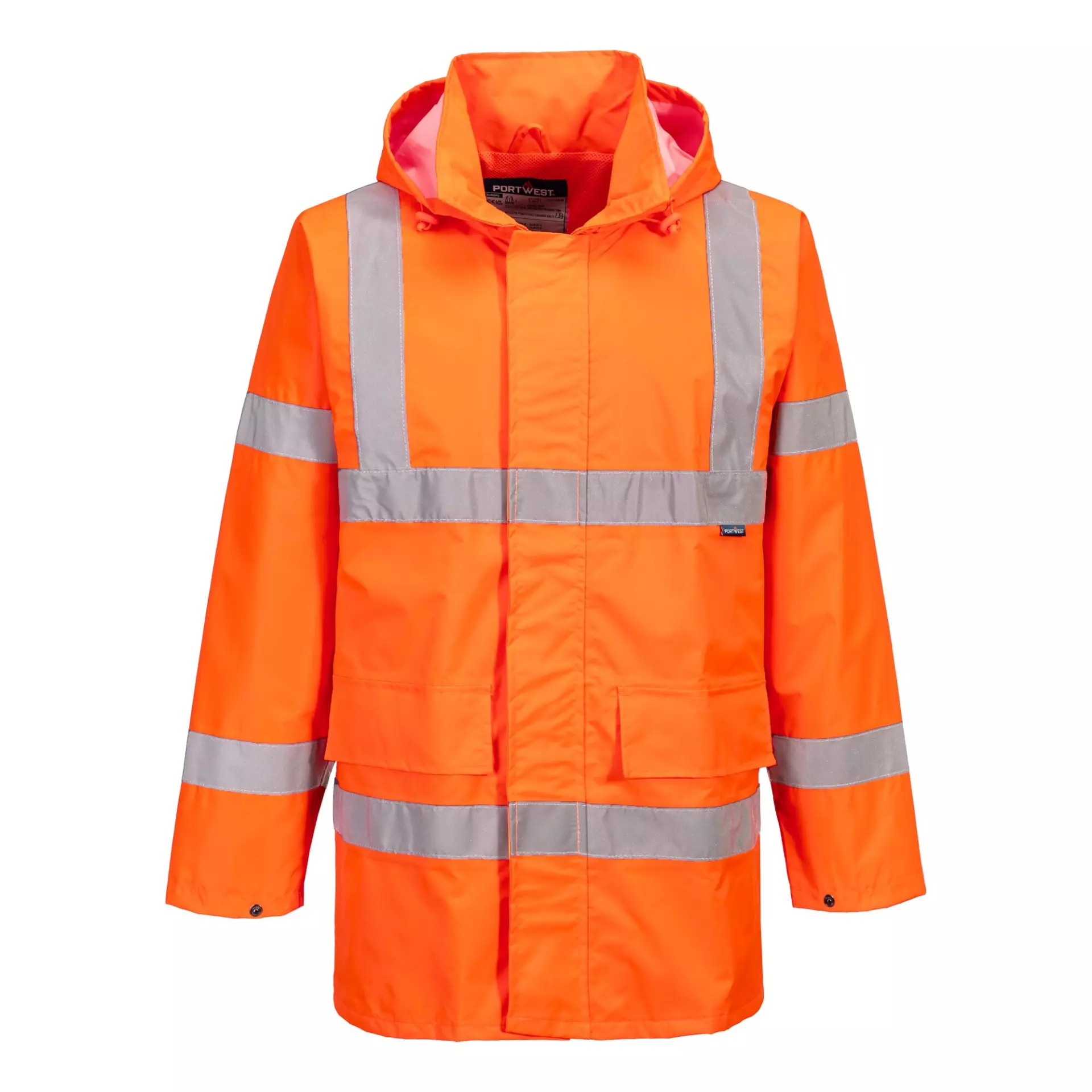 Portwest S160ORR, Hi-Vis Rain Lite Traffic Jacket, Orange