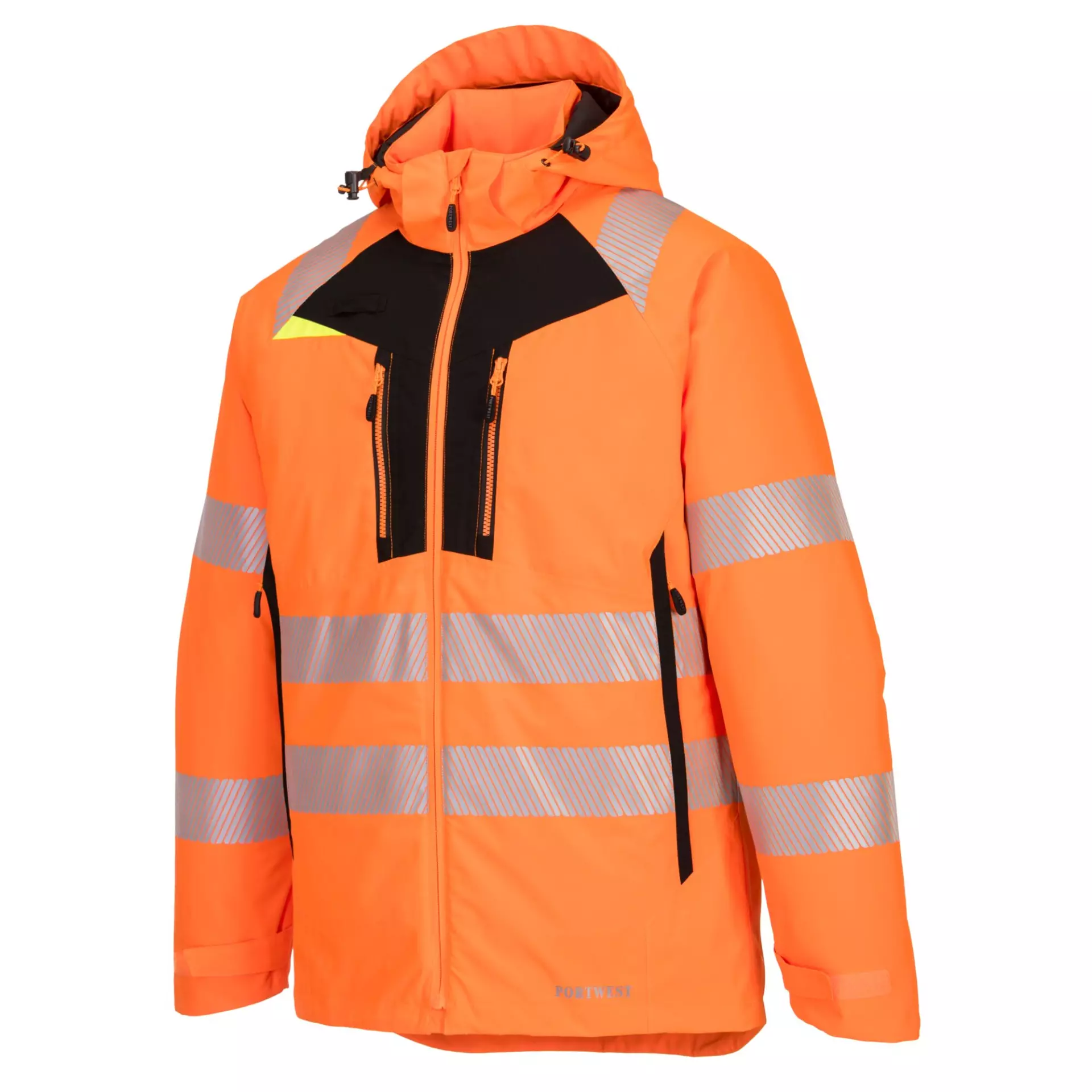 Portwest DX461OBR, DX4 Hi-Vis Winter Jacket, Orange/Black, image 4