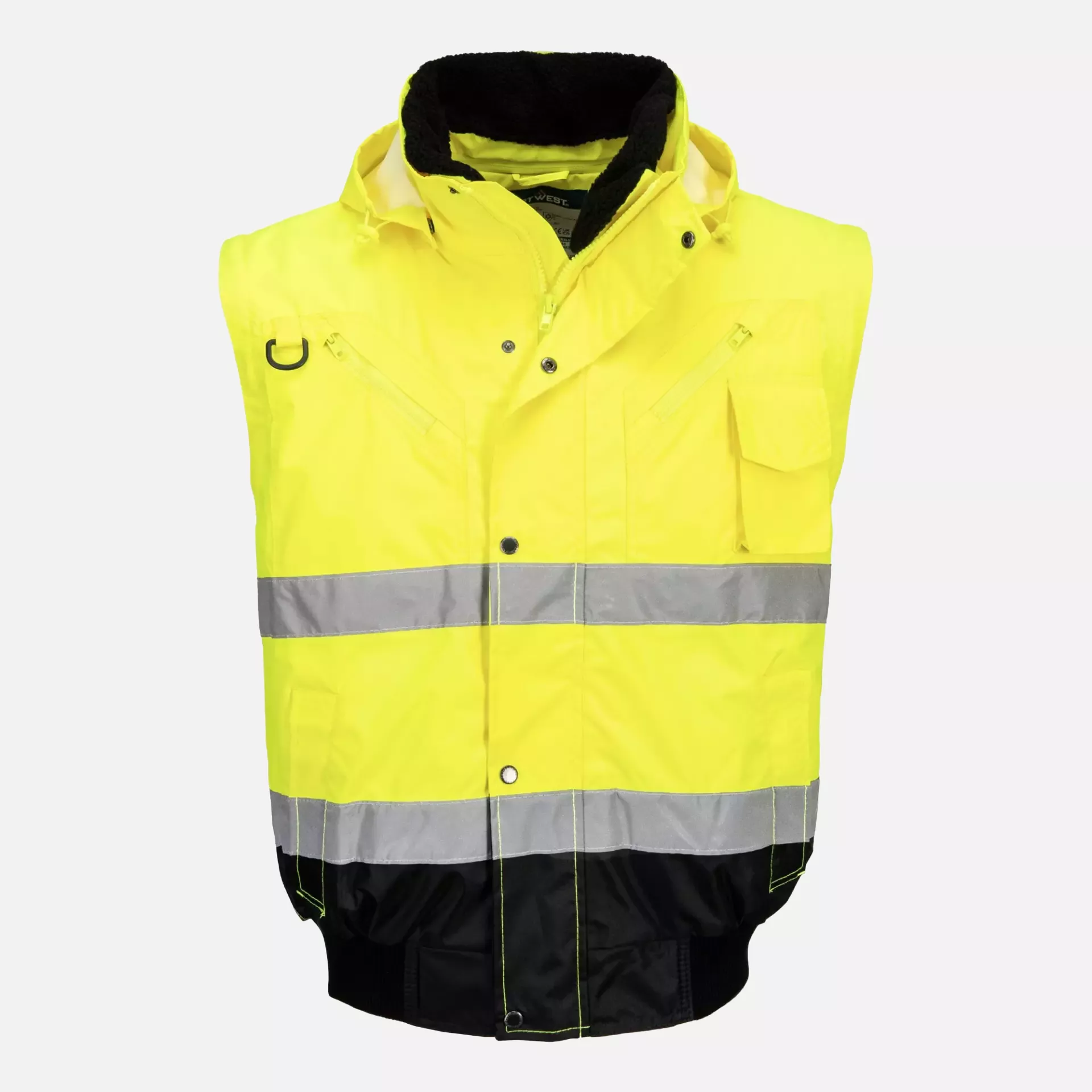 Portwest C465YBR, Hi-Vis 3-in-1 Contrast Bomber Jacket, Yellow/Black, image 5