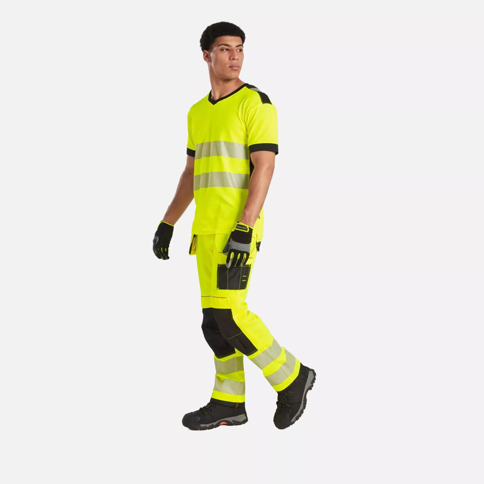 Portwest T501YBR, PW3 Hi-Vis Holster Pocket Work Trousers, Yellow/Black, image 11