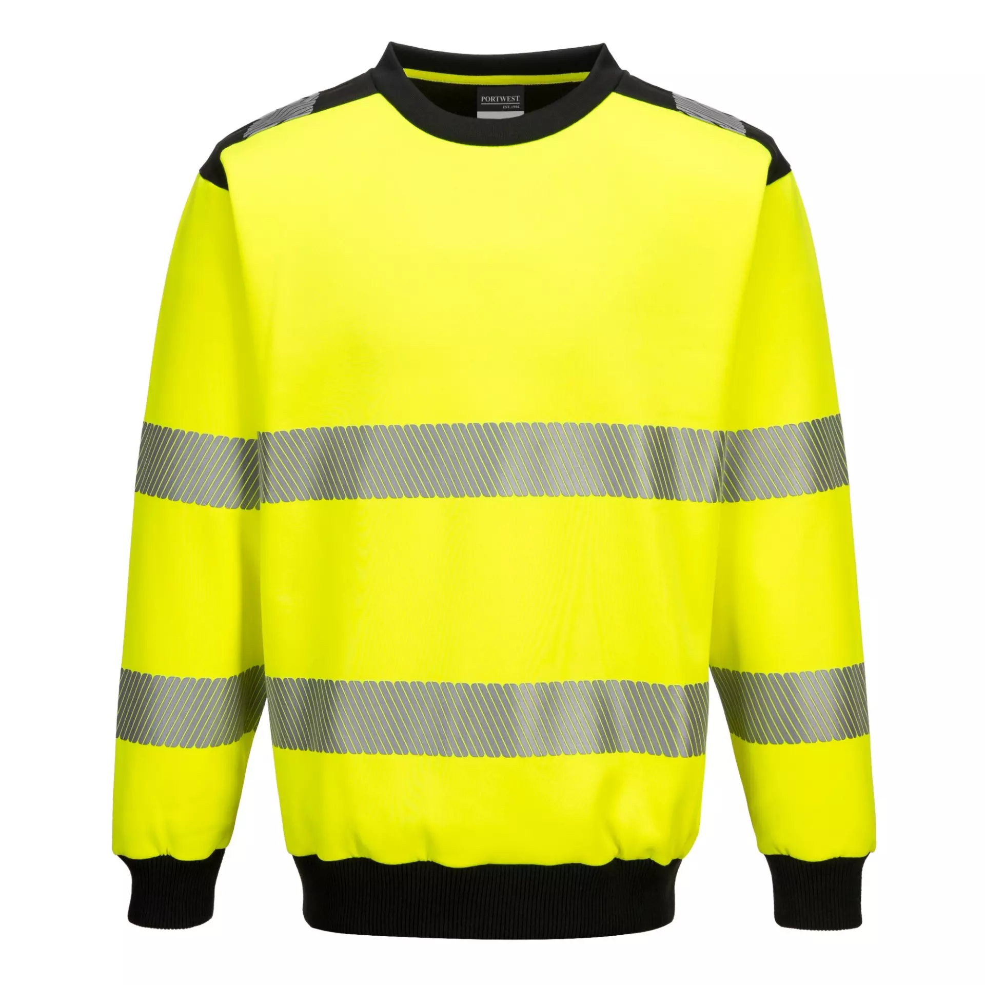 Portwest PW379YBR, PW3 Hi-Vis Sweatshirt, Yellow/Black, image 1