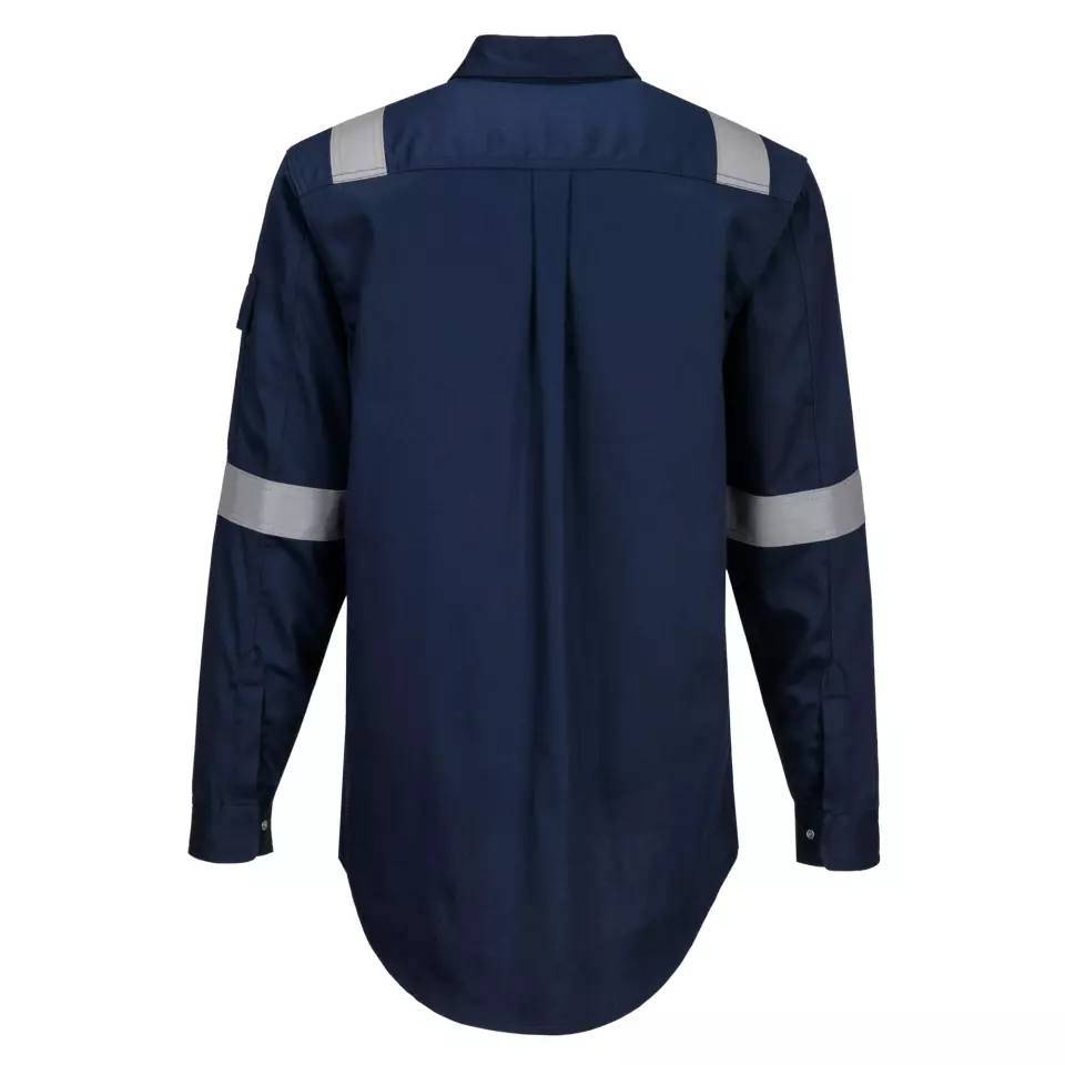 Portwest FR720NAR, Bizflame Work Lightweight Anti-Static FR Shirt, Navy, image 8, gallery thumbnail