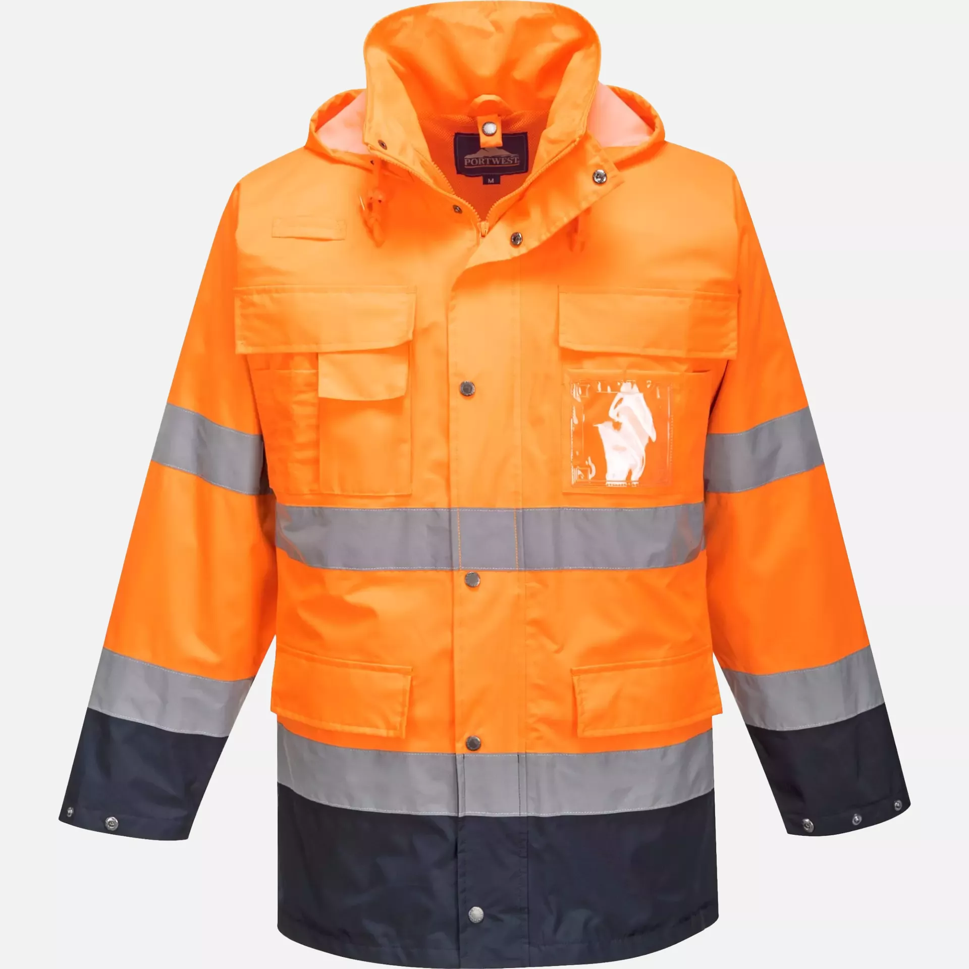 Portwest S162ONR, Hi-Vis 3-in-1 Contrast Lite Jacket, Orange/Navy, image 4