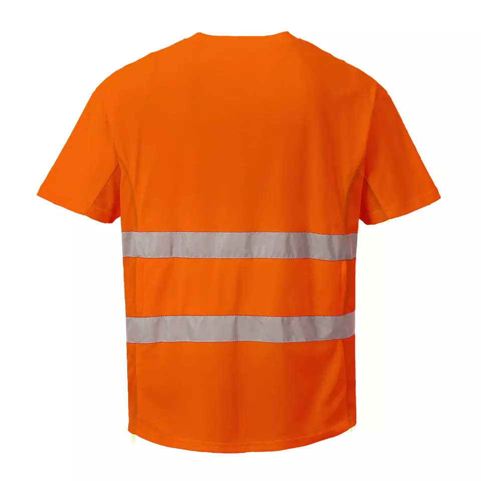 Portwest C394ORR, Hi-Vis Cotton Comfort Mesh Insert T-Shirt S/S, Orange, image 2, gallery thumbnail