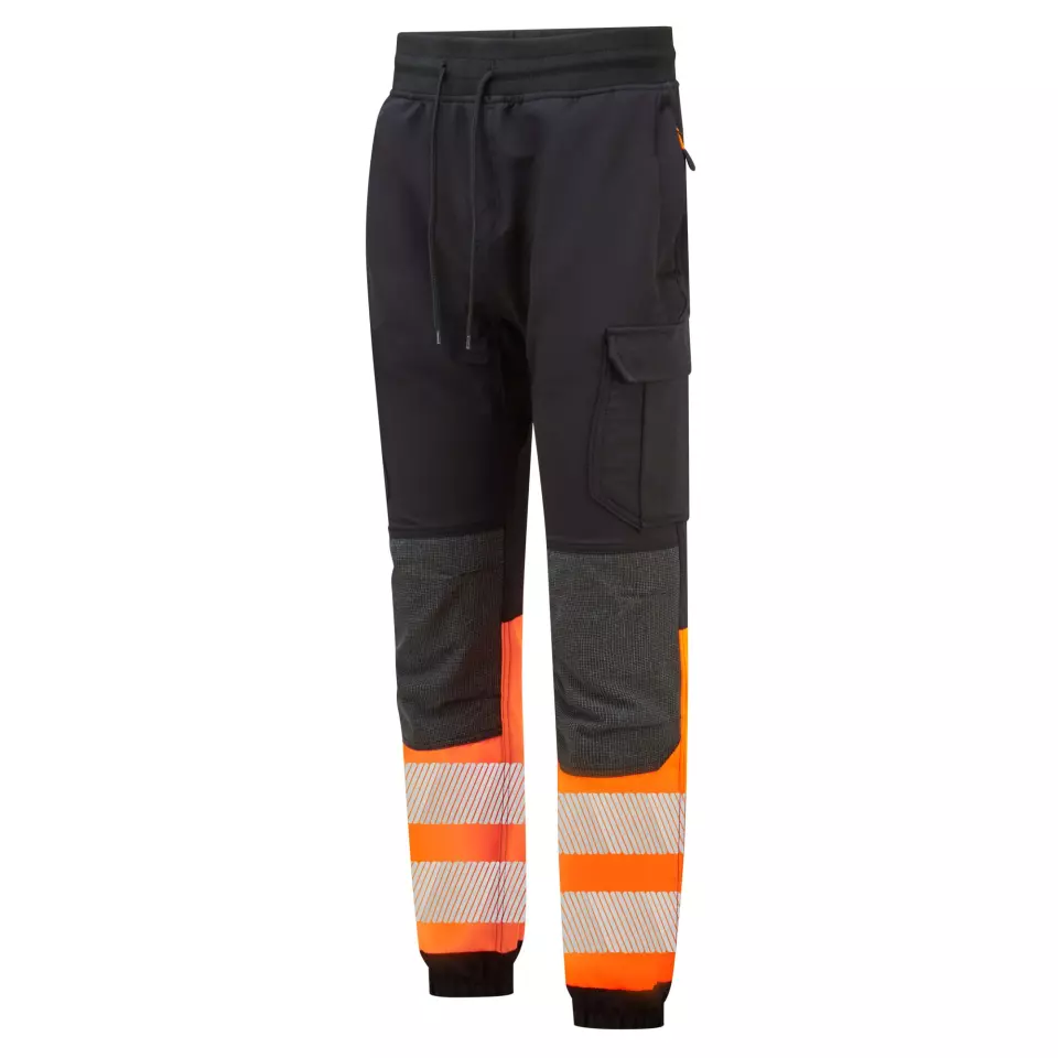 Portwest KX341KOR, PW3 Hi-Vis Flexi Class 1 Jogger, Black/Orange, image 4, gallery thumbnail