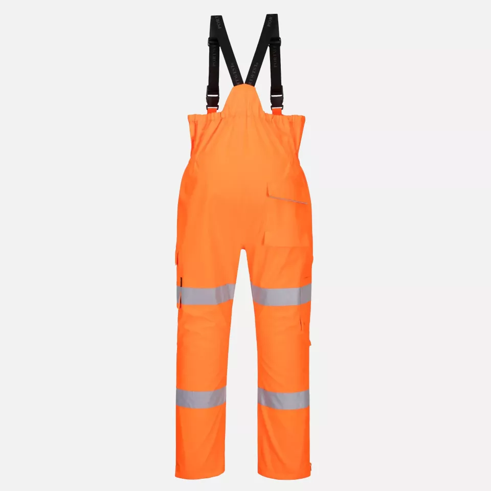 Portwest S594ORR, Hi-Vis Extreme Rain Bib and Brace, Orange, image 2, gallery thumbnail
