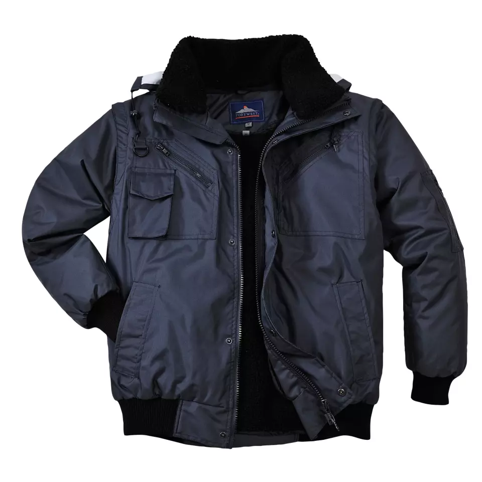 Portwest F465NAR, 3-in-1 Bomber Jacket, Navy, image 4, gallery thumbnail