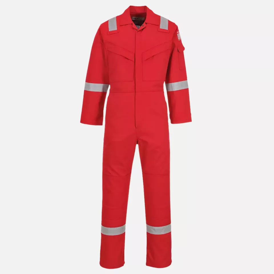 Portwest FR50RER, Bizflame Work Anti-Static FR Coverall 350g, Red, image 1, gallery thumbnail