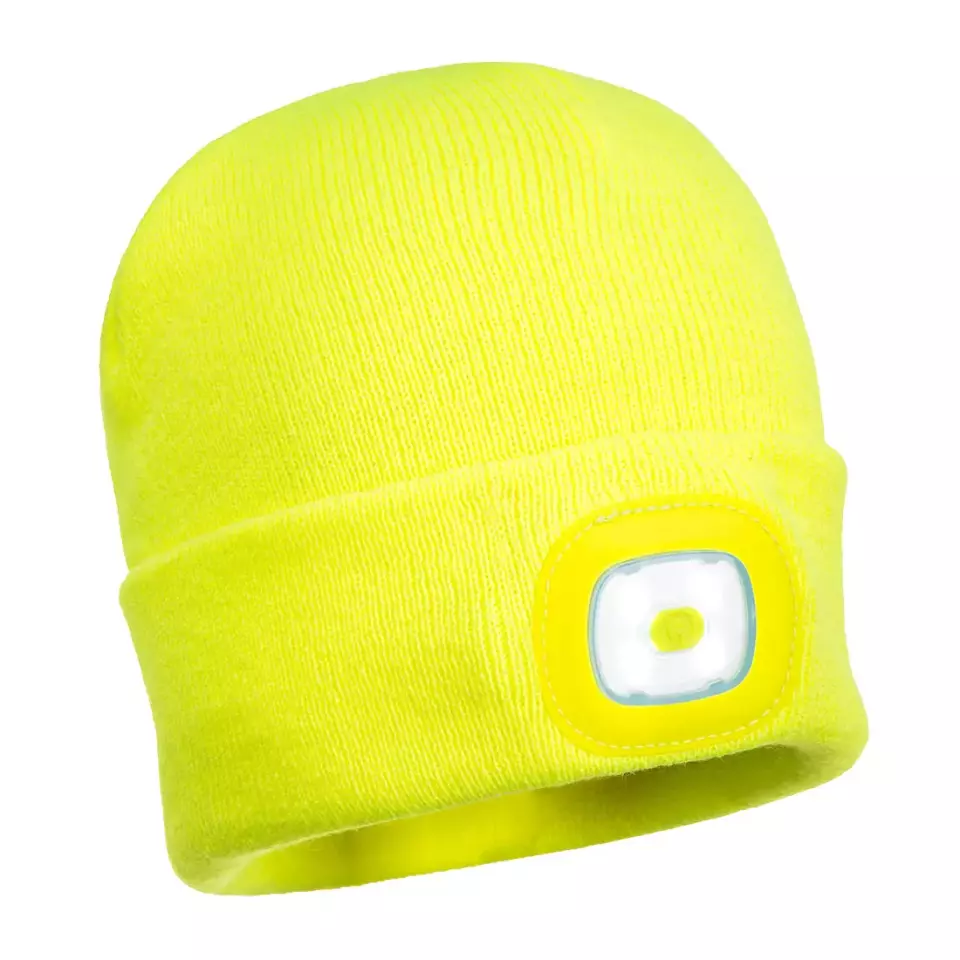 Portwest B028BKR, Rechargeable Twin LED Beanie, Black, image 5, gallery thumbnail