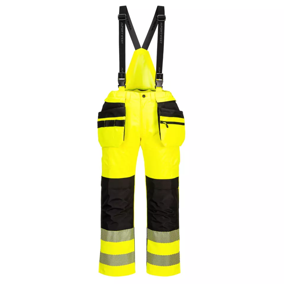 Portwest PW356YBR, PW3 Hi-Vis Rain Trousers, Yellow/Black, image 1, gallery thumbnail