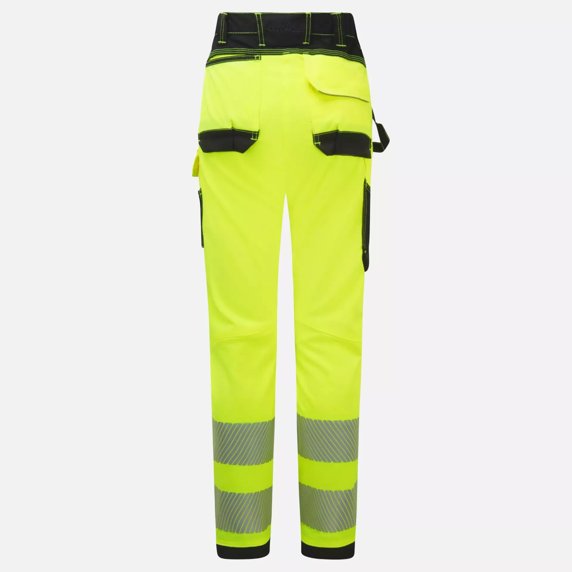 Portwest PW385YBR, PW3 Hi-Vis Women's Stretch Work Trousers, Yellow/Black, image 2
