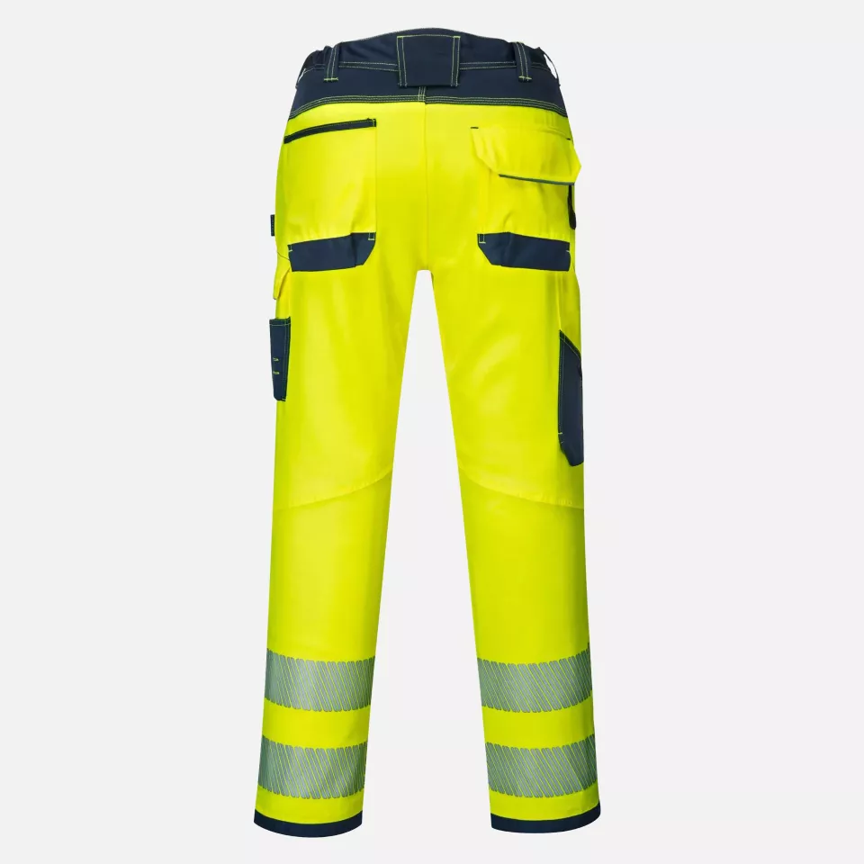 Portwest PW340YNR, PW3 Hi-Vis Work Trousers, Yellow/Navy, image 2, gallery thumbnail