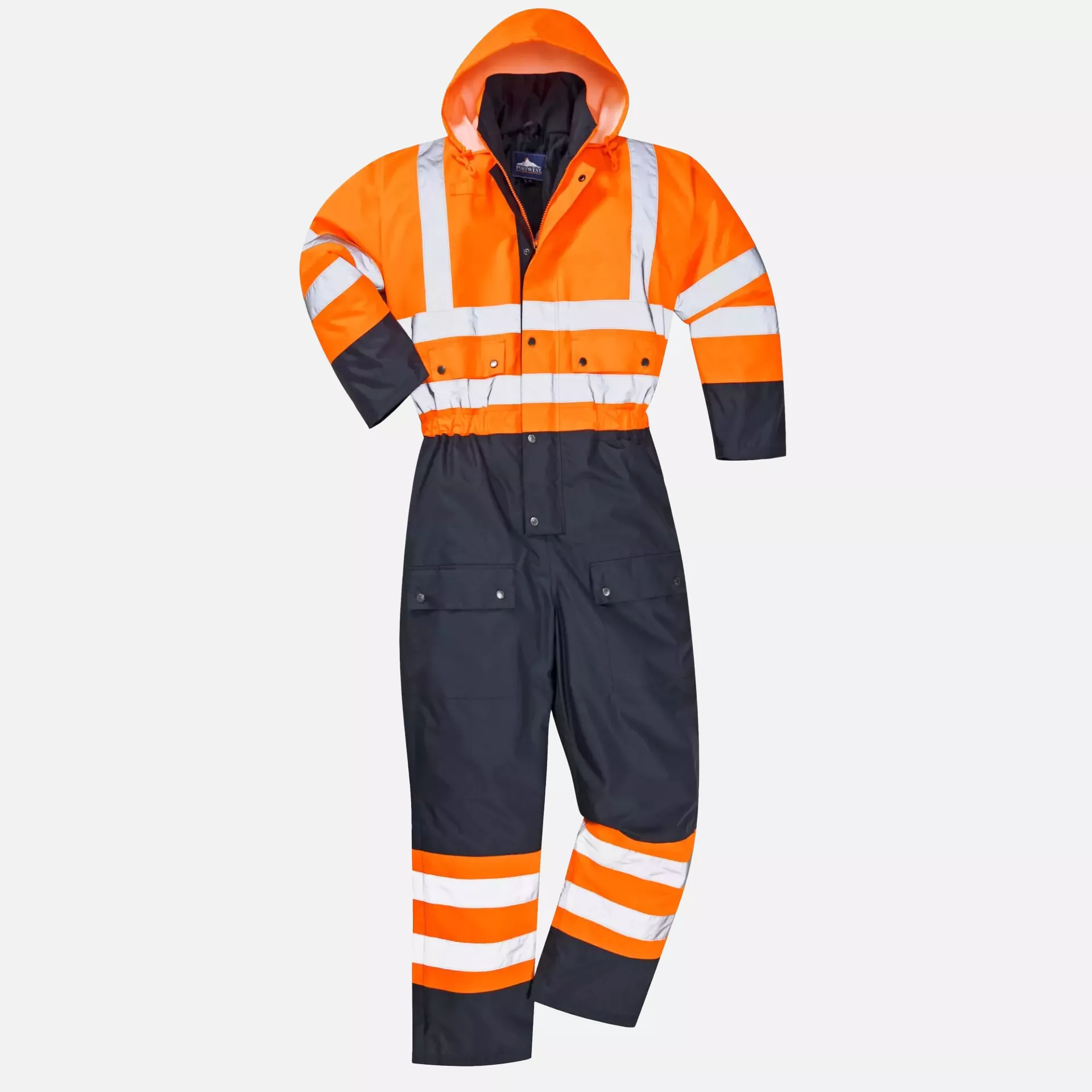 Portwest S485ONR, Hi-Vis Contrast Winter Coverall, Orange/Navy, image 2