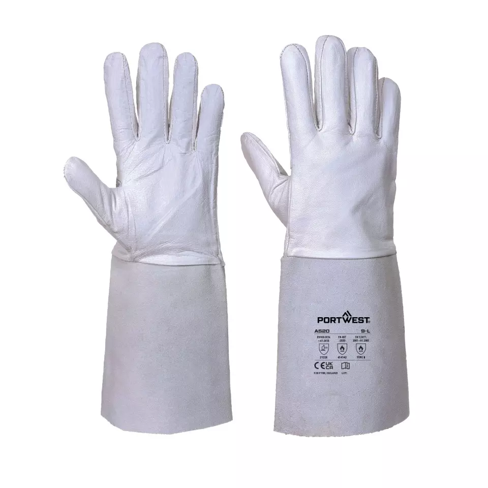 Portwest A520GRR, Premium Tig Welding Gauntlet, Grey, image 3, gallery thumbnail
