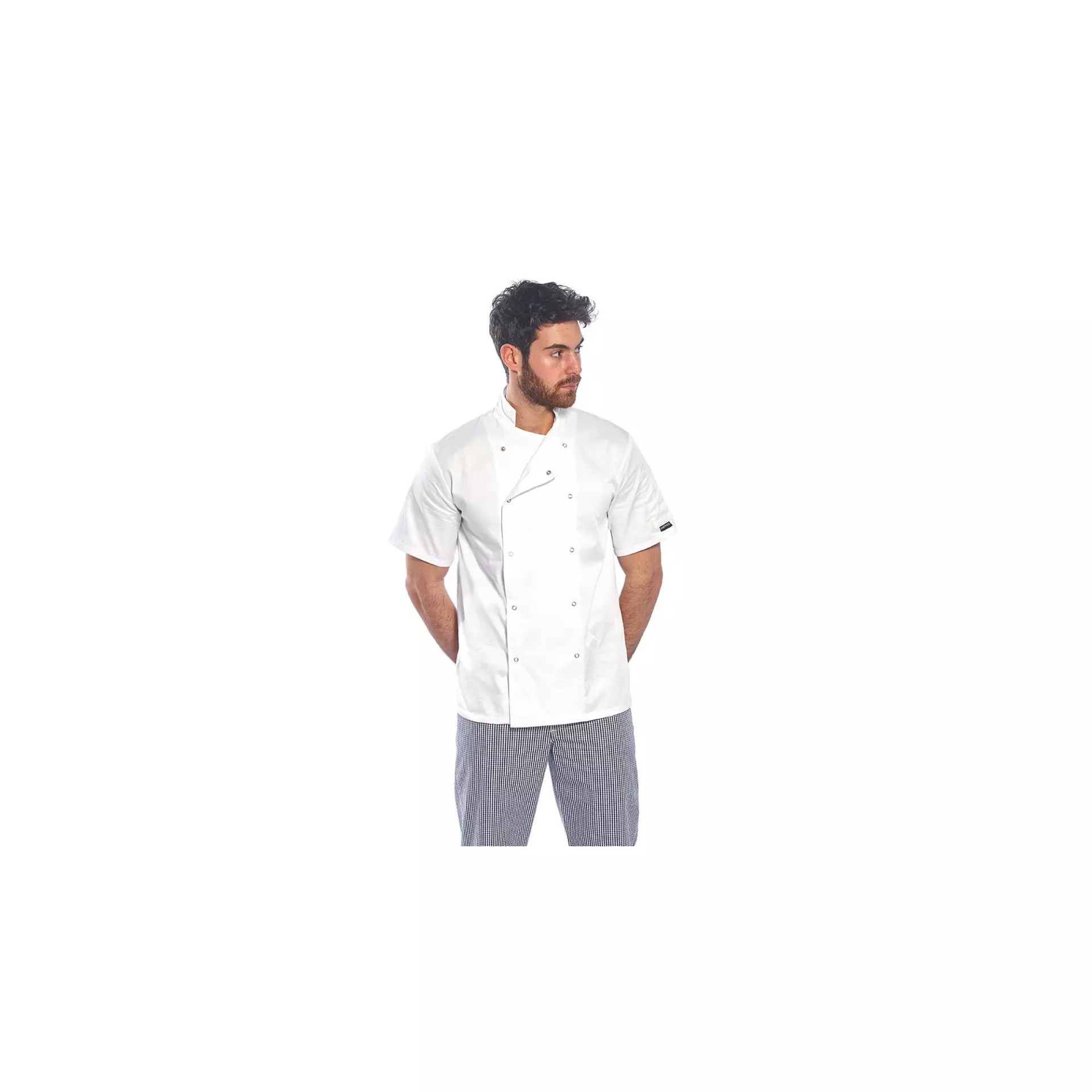 Portwest C733WHR, Chef's Cumbria Jacket S/S, White, image 3