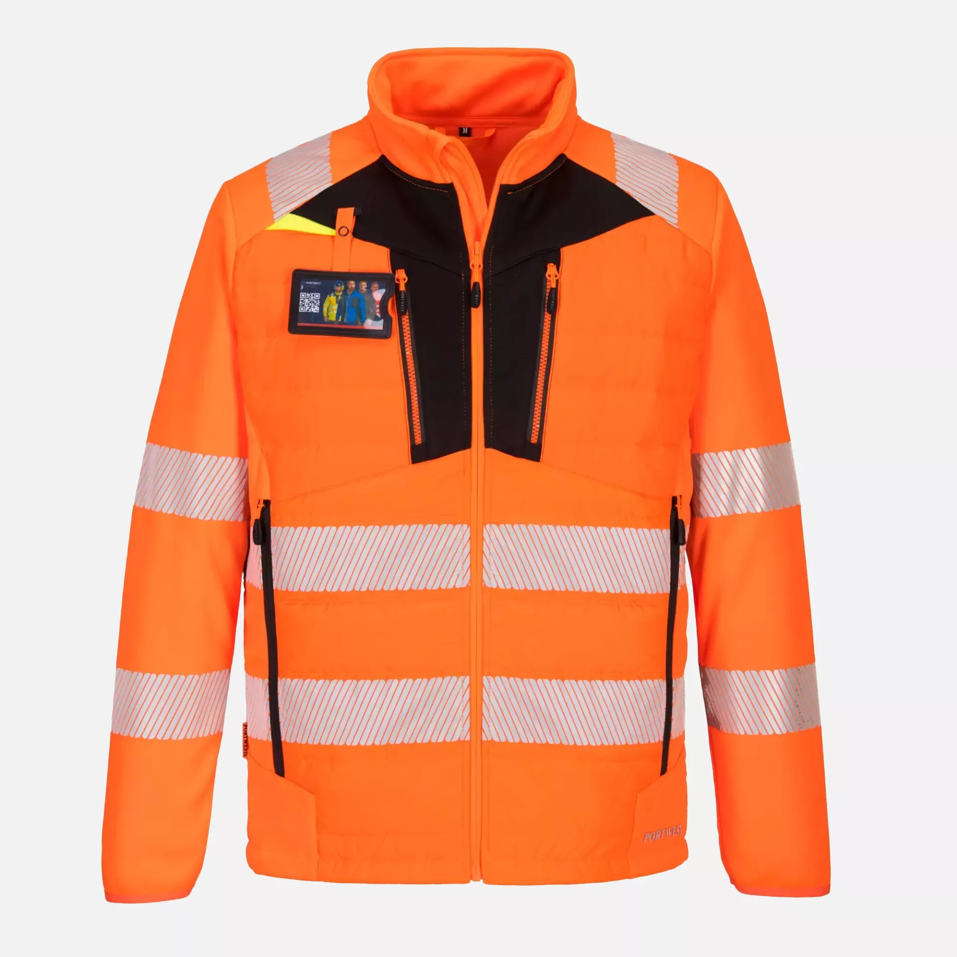 Portwest DX473OBR, DX4 Hi-Vis Hybrid Baffle Jacket, Orange/Black, image 4