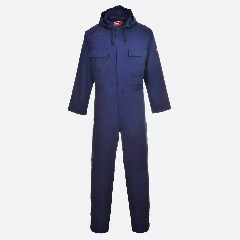 Portwest BIZ6NAR, Bizweld FR Hooded Coverall, Navy, image 1, gallery thumbnail