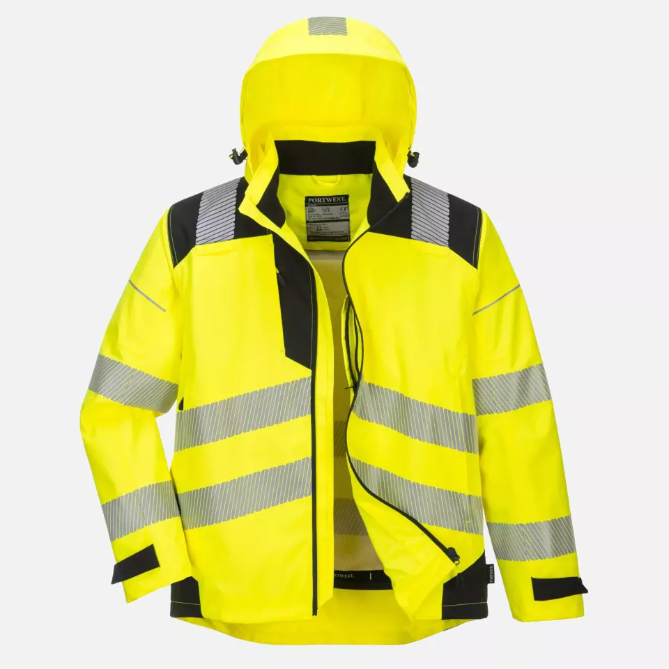 Portwest PW360YBR, PW3 Hi-Vis Extreme Rain Jacket, Yellow/Black, image 6, gallery thumbnail