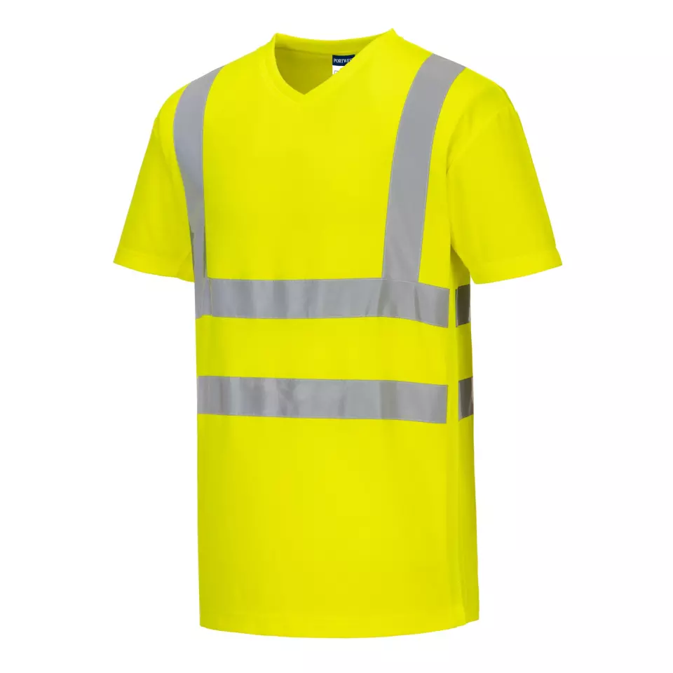 Portwest S179YER, Hi-Vis Cotton Comfort Mesh Insert T-Shirt S/S, Yellow, image 1, gallery thumbnail