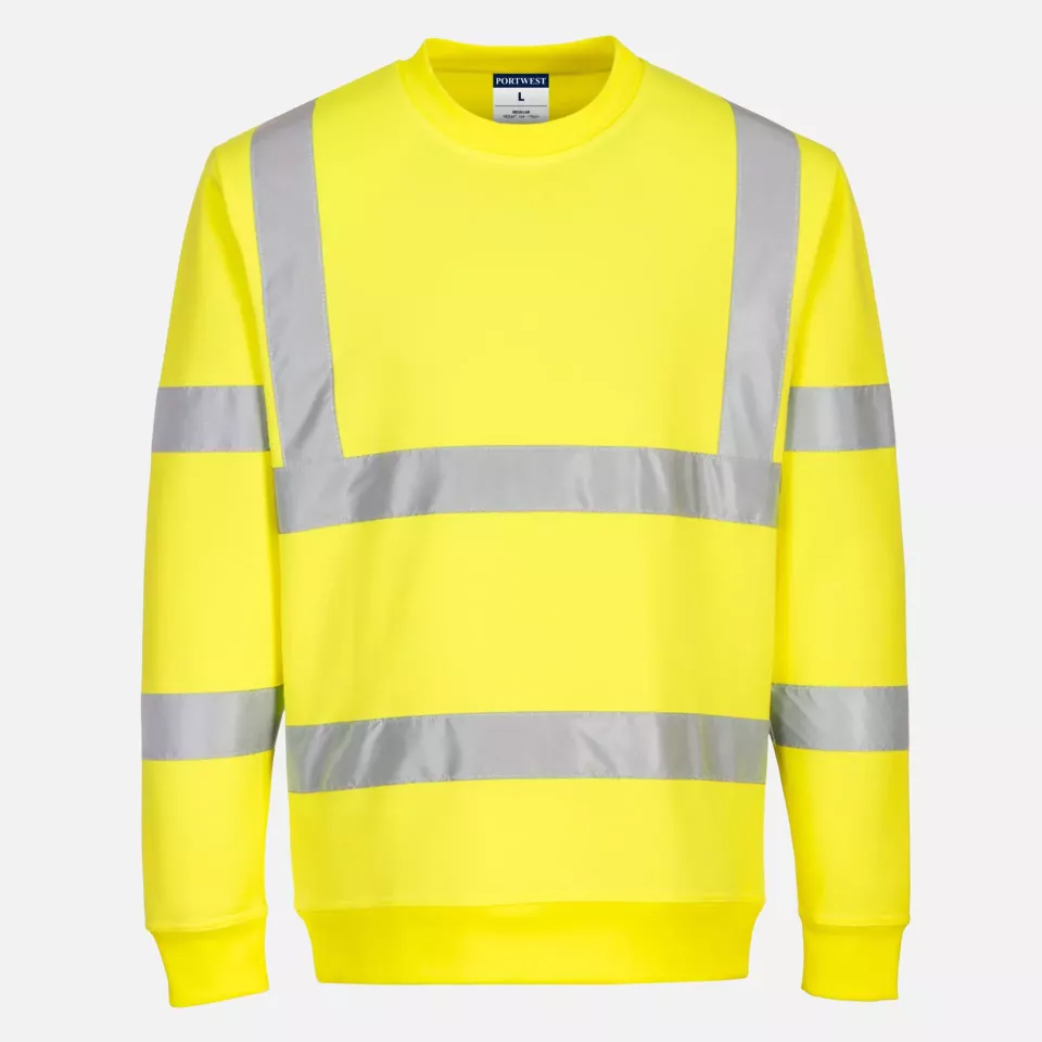 Portwest EC13YER, Eco Hi-Vis Sweatshirt, Yellow, image 1, gallery thumbnail