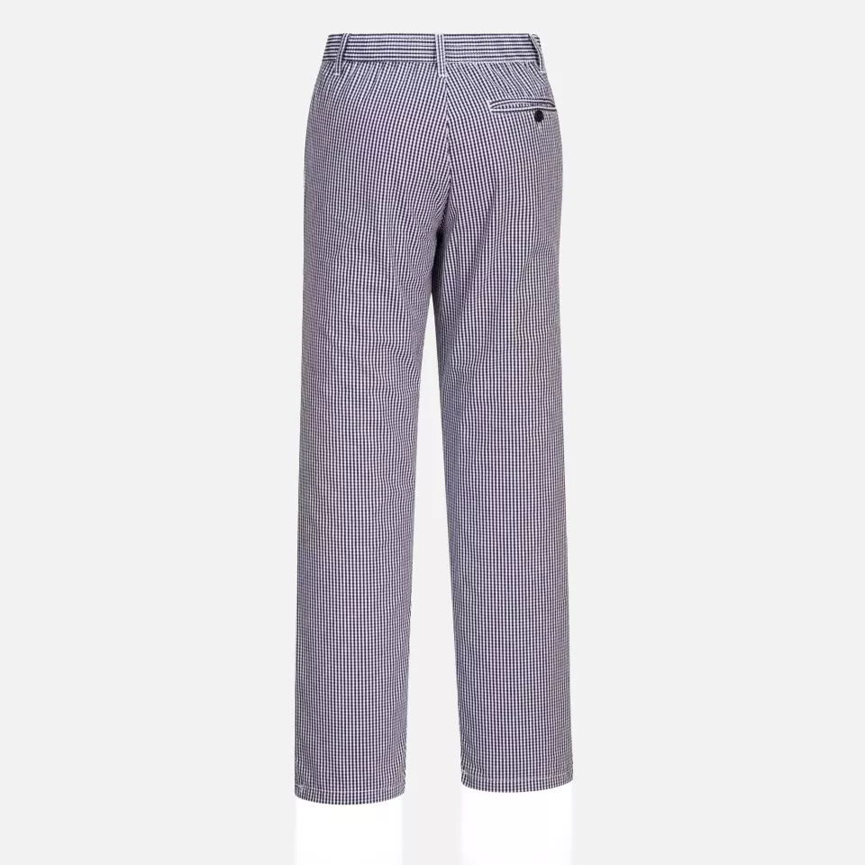 Portwest C075CHR, Chef's Barnet Trousers, Blue Check, image 2, gallery thumbnail