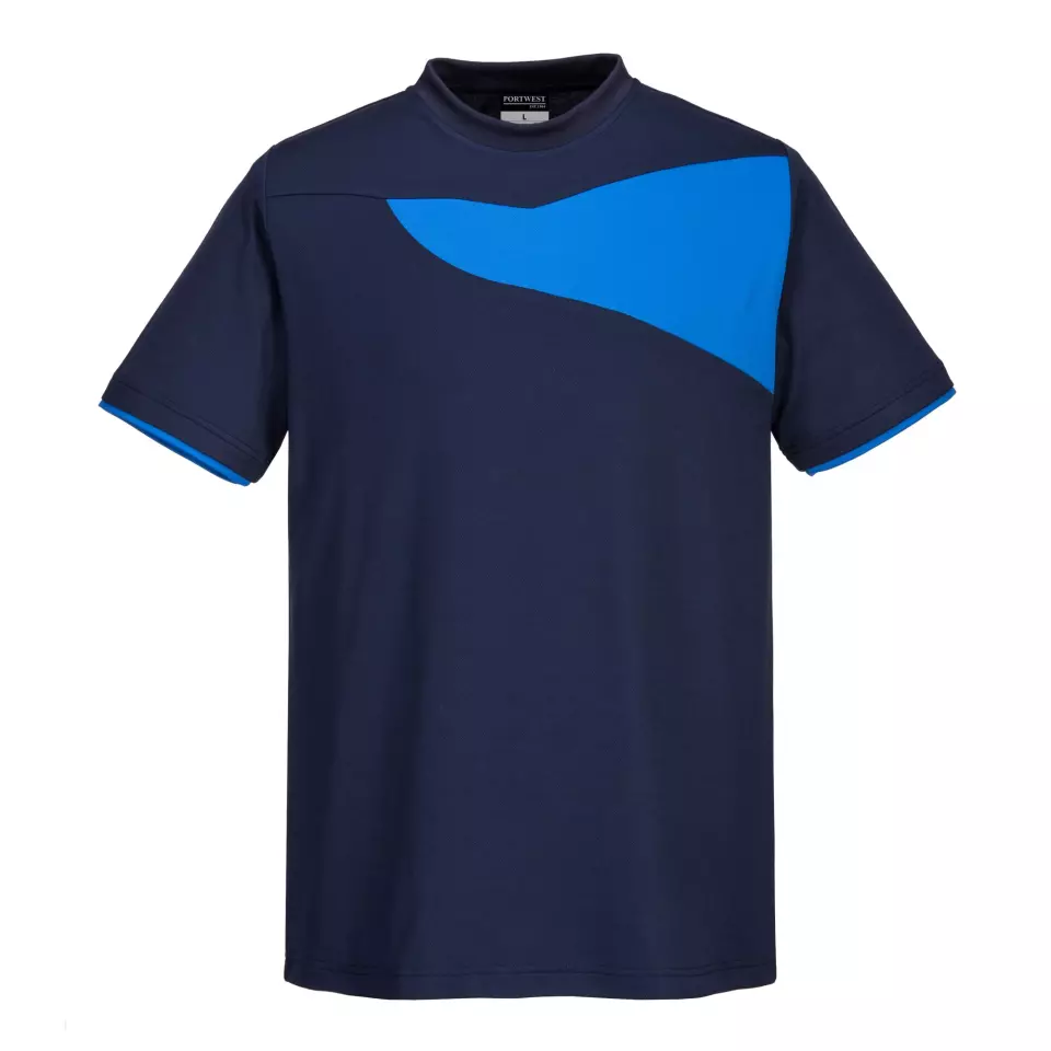 Portwest PW211NRR, PW2 Cotton Comfort T-Shirt S/S, Navy/Royal, image 1, gallery thumbnail