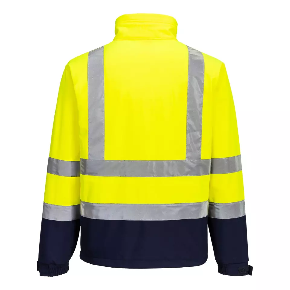 Portwest S425YNR, Hi-Vis Contrast Softshell (3L), Yellow/Navy, image 2, gallery thumbnail