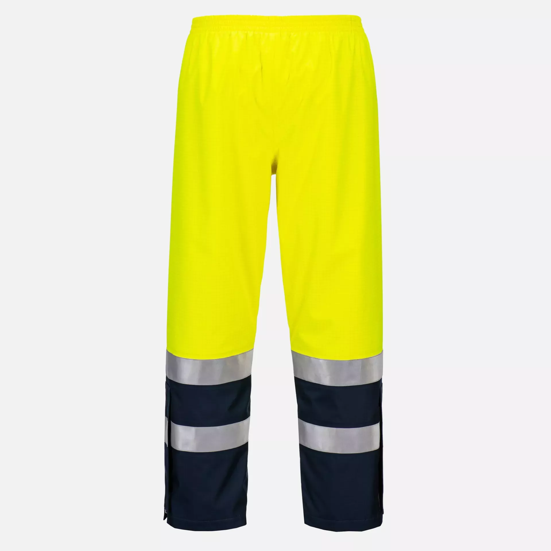 Portwest FR410YNR, Bizflame Rain+ Hi-Vis Light Arc FR Trouser, Yellow/Navy, image 2