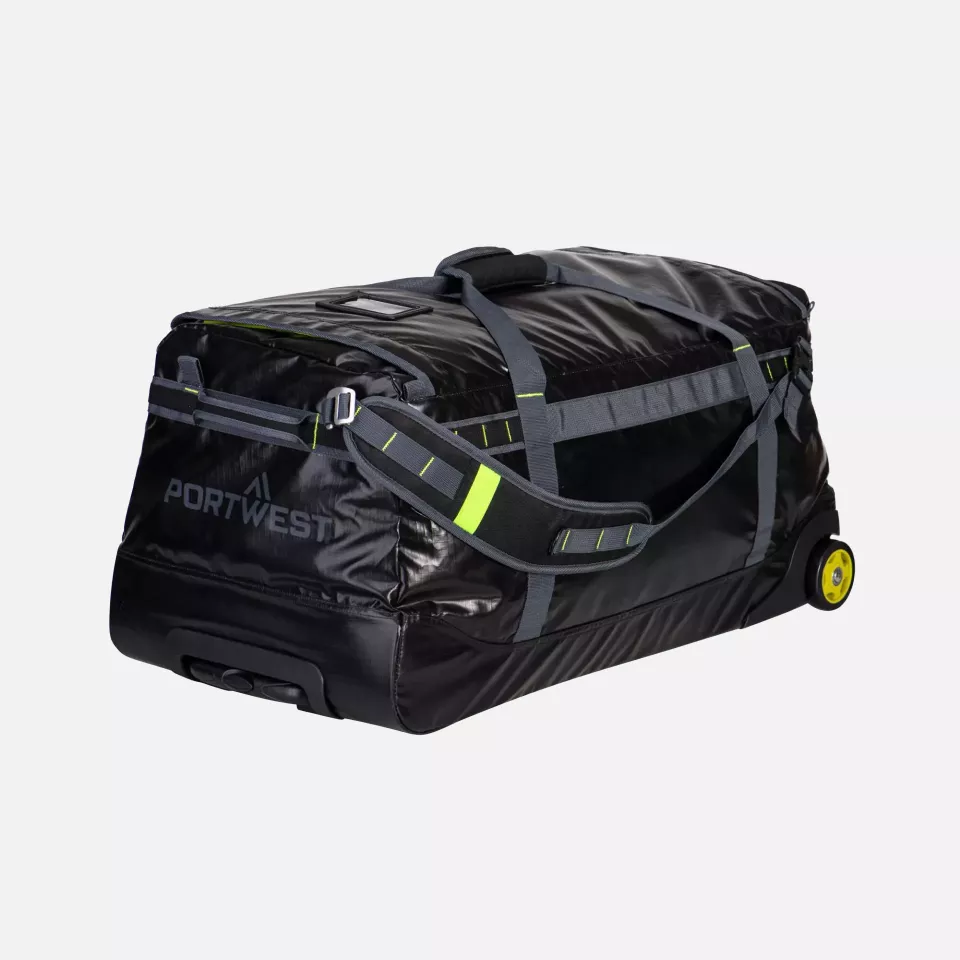 Portwest B951BKR, PW3 100L Water-resistant Duffle Trolley Bag, Black, image 1, gallery thumbnail