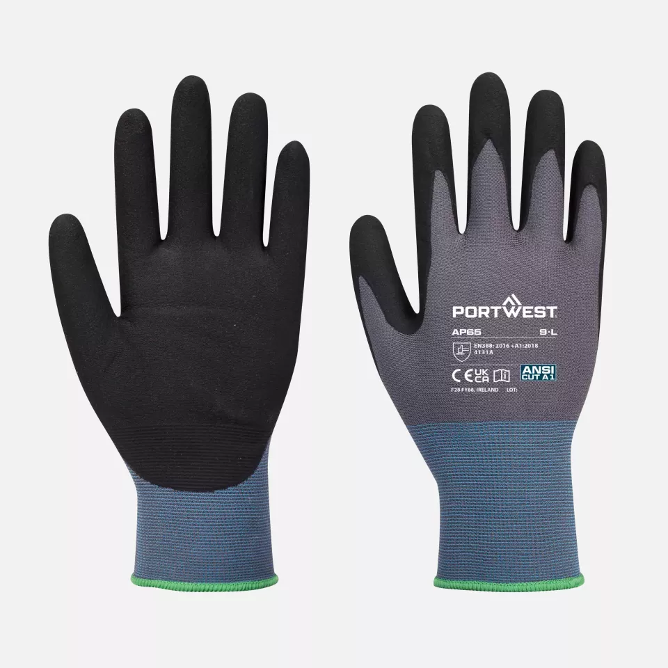 Portwest AP65K7R, NPR Pro Nitrile Foam, Black/Grey, image 2, gallery thumbnail