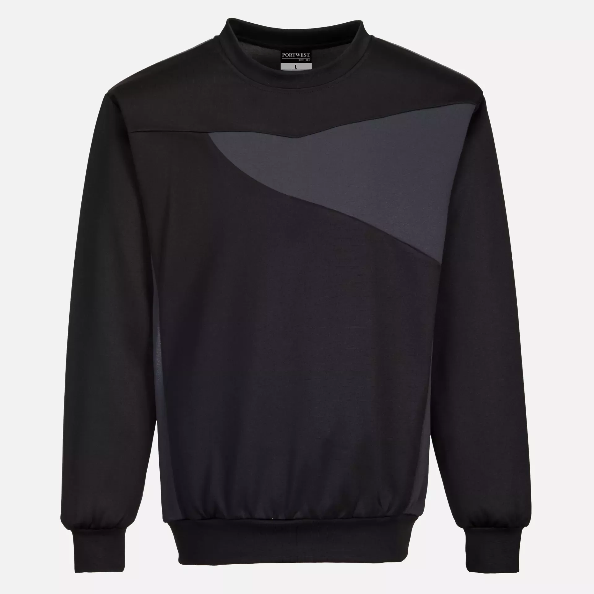 Portwest PW273BZR, PW2 Sweatshirt, Black/Zoom Grey, image 1