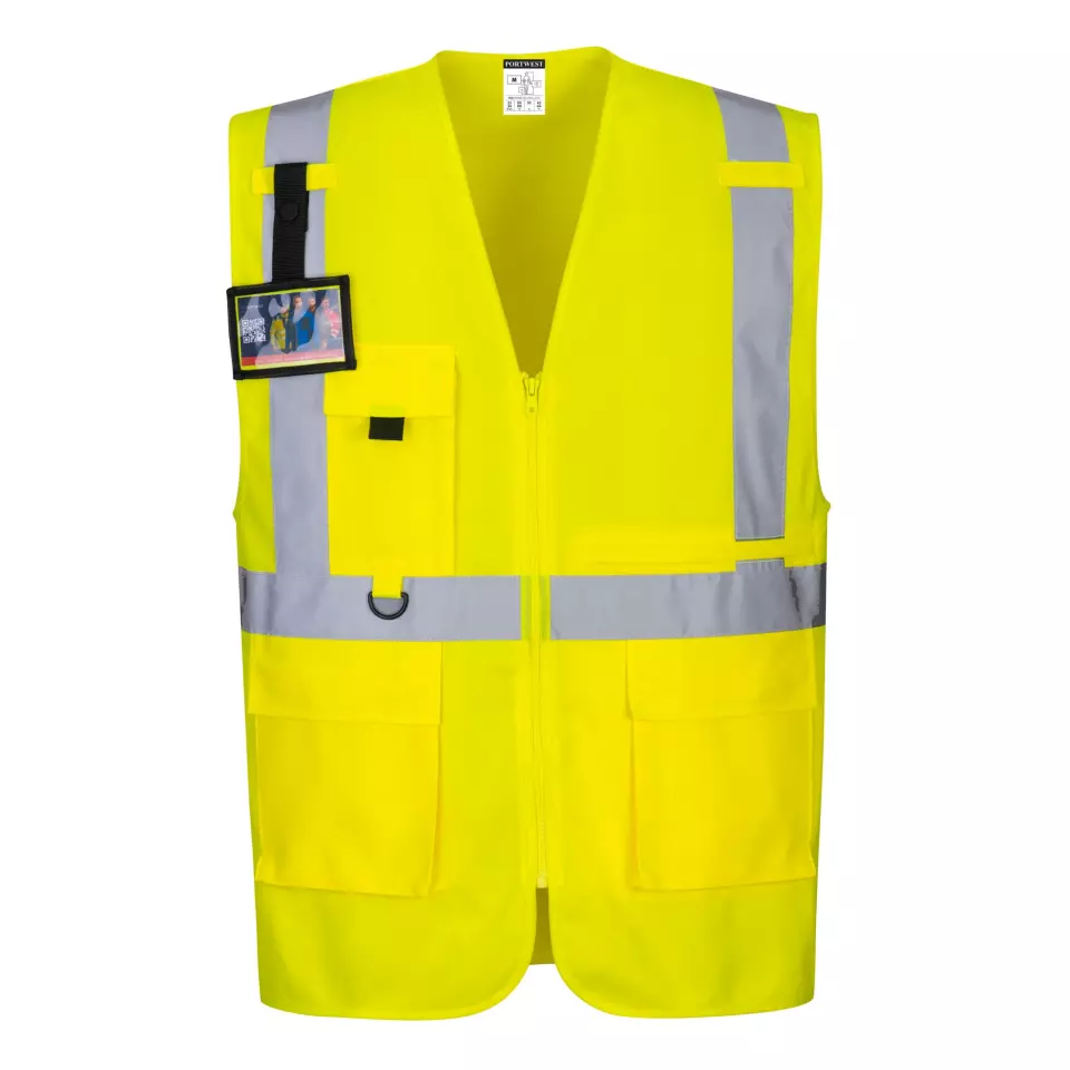Portwest C357YER, Hi-Vis Tablet Pocket Executive Vest, Yellow, image 3, gallery thumbnail