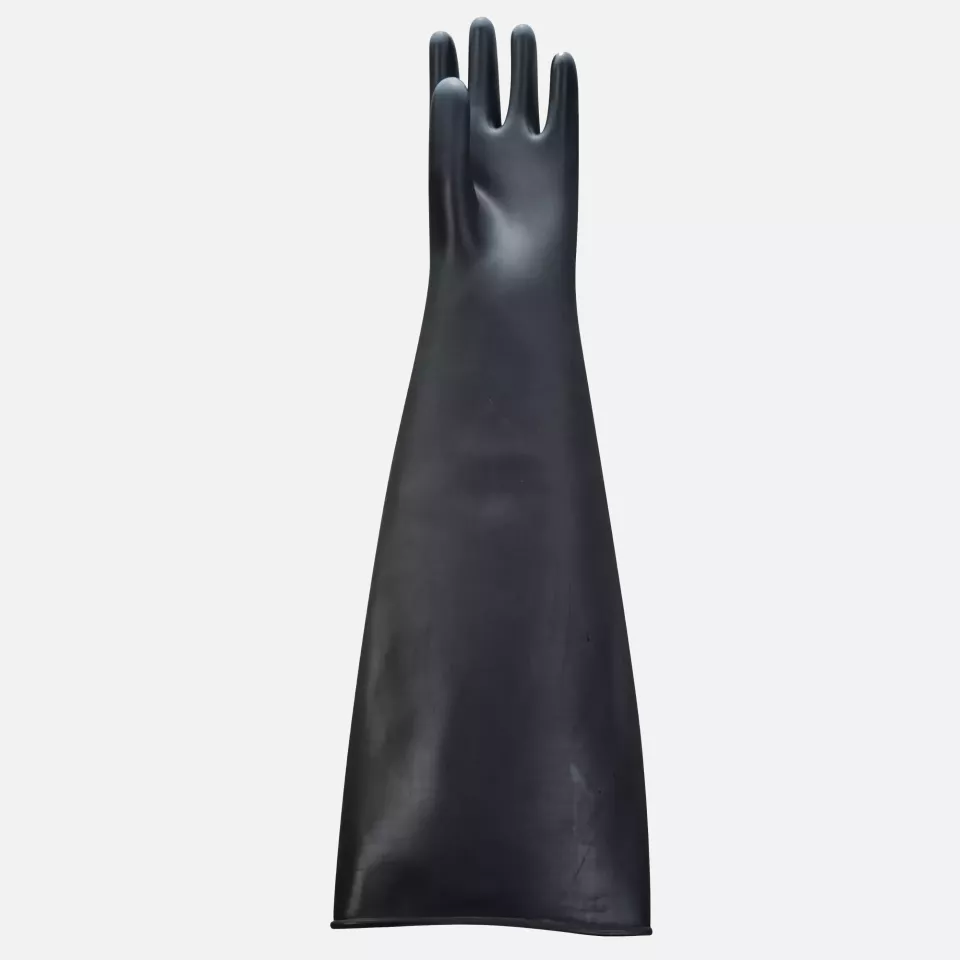 Portwest A803BKR, Heavyweight Latex Rubber Gauntlet 600mm, Black, image 2, gallery thumbnail