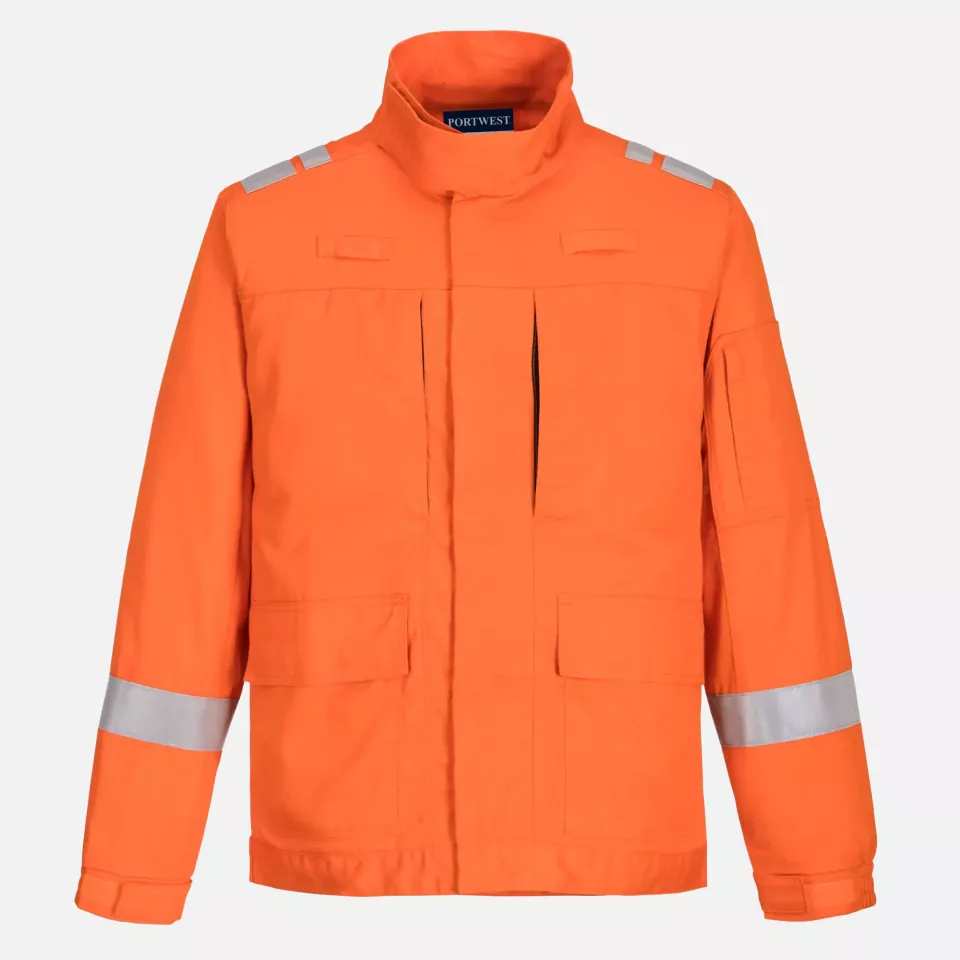 Portwest FR601ORR, Bizflame Work Lightweight Stretch Panelled FR Jacket, Orange, image 1, gallery thumbnail