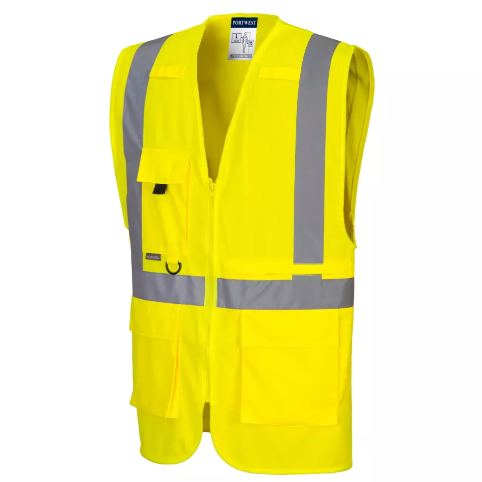 Portwest C357YER, Hi-Vis Tablet Pocket Executive Vest, Yellow, image 4, gallery thumbnail