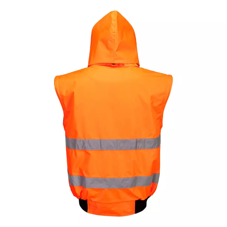 Portwest C467ORR, Hi-Vis 3-in-1 Bomber Jacket, Orange, image 4, gallery thumbnail