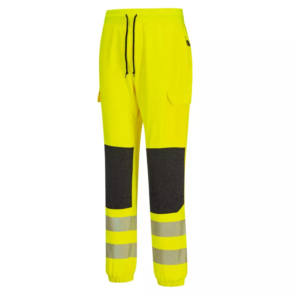 Portwest KX346YBR, PW3 Hi-Vis Flexi Jogger, Yellow/Black, image 3, gallery thumbnail