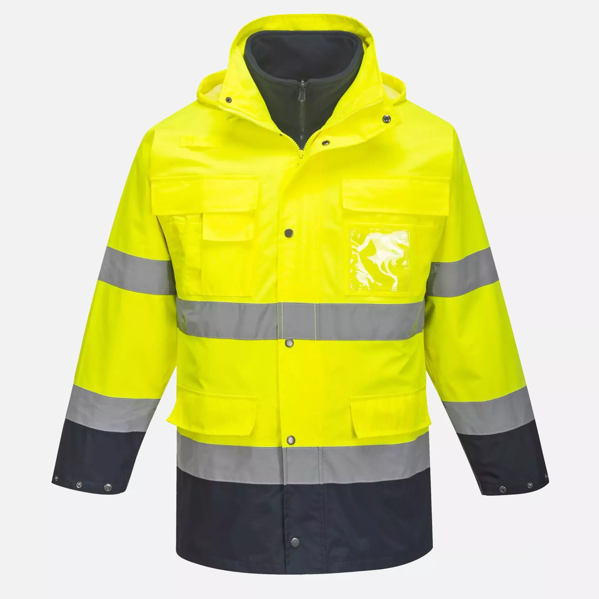 Portwest S162YNR, Hi-Vis 3-in-1 Contrast Lite Jacket, Yellow/Navy, image 4
