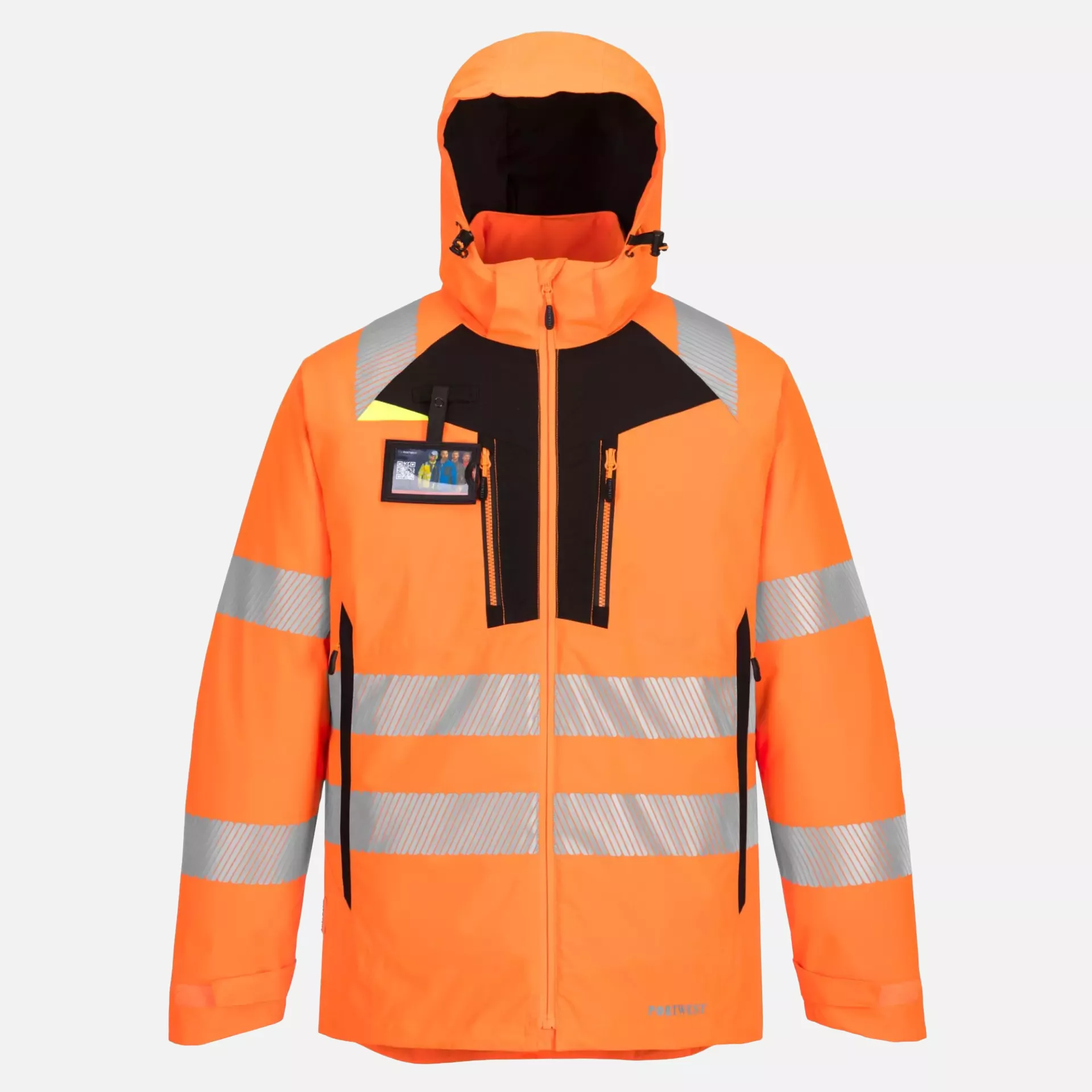Portwest DX461OBR, DX4 Hi-Vis Winter Jacket, Orange/Black, image 3
