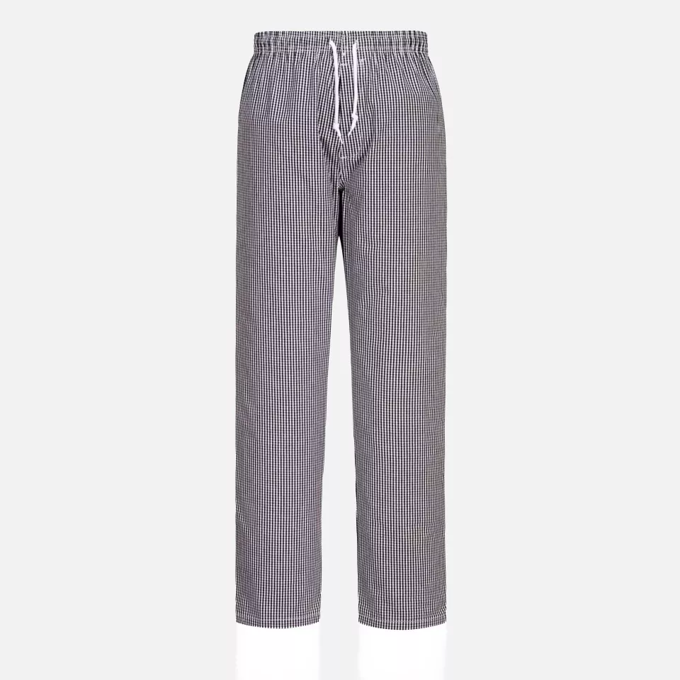 Portwest C079CKR, Chef's Bromley Trousers, Black Check, image 1, gallery thumbnail